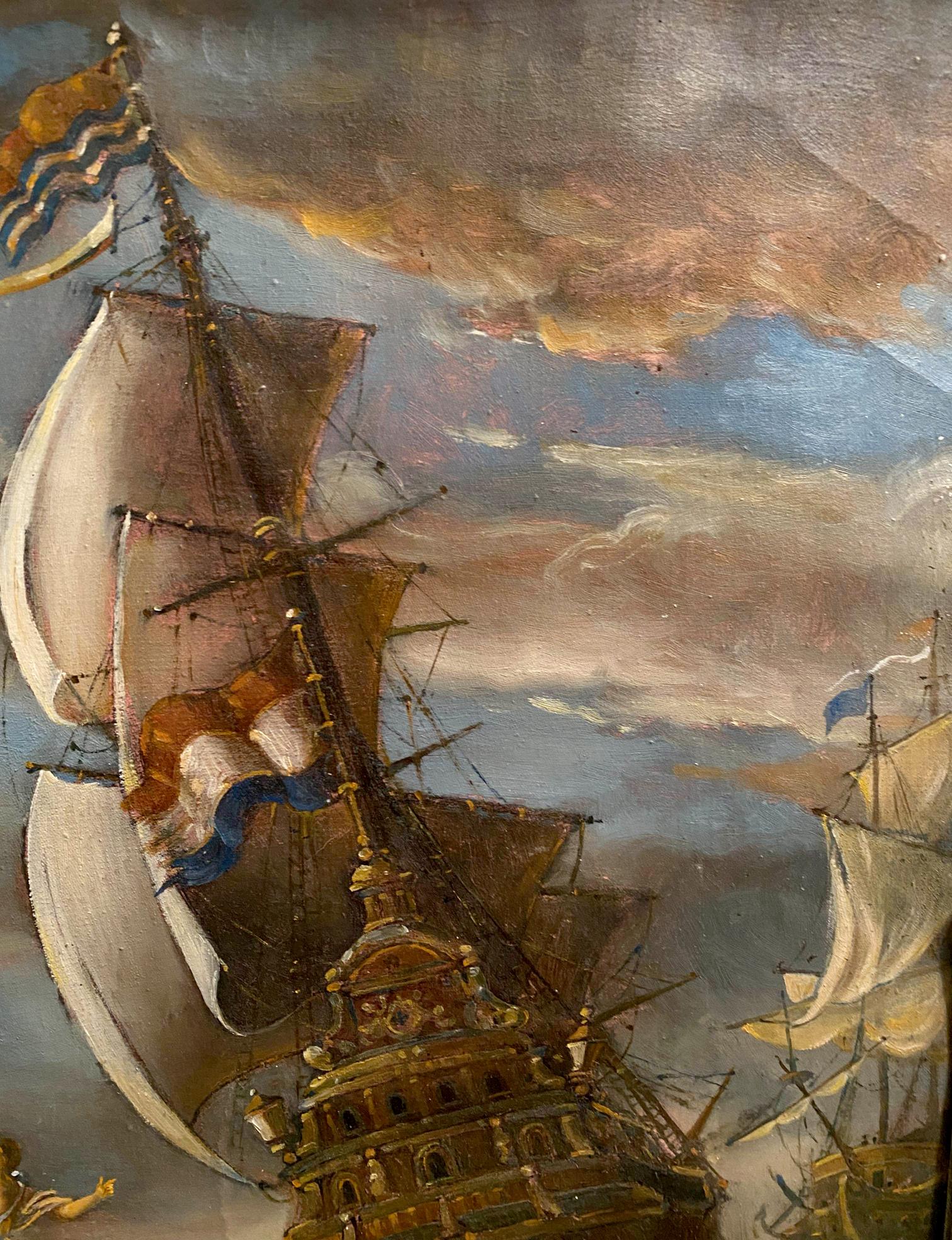 Oil painting of grand galleon by Litvinov Oleg Arkad’yevich