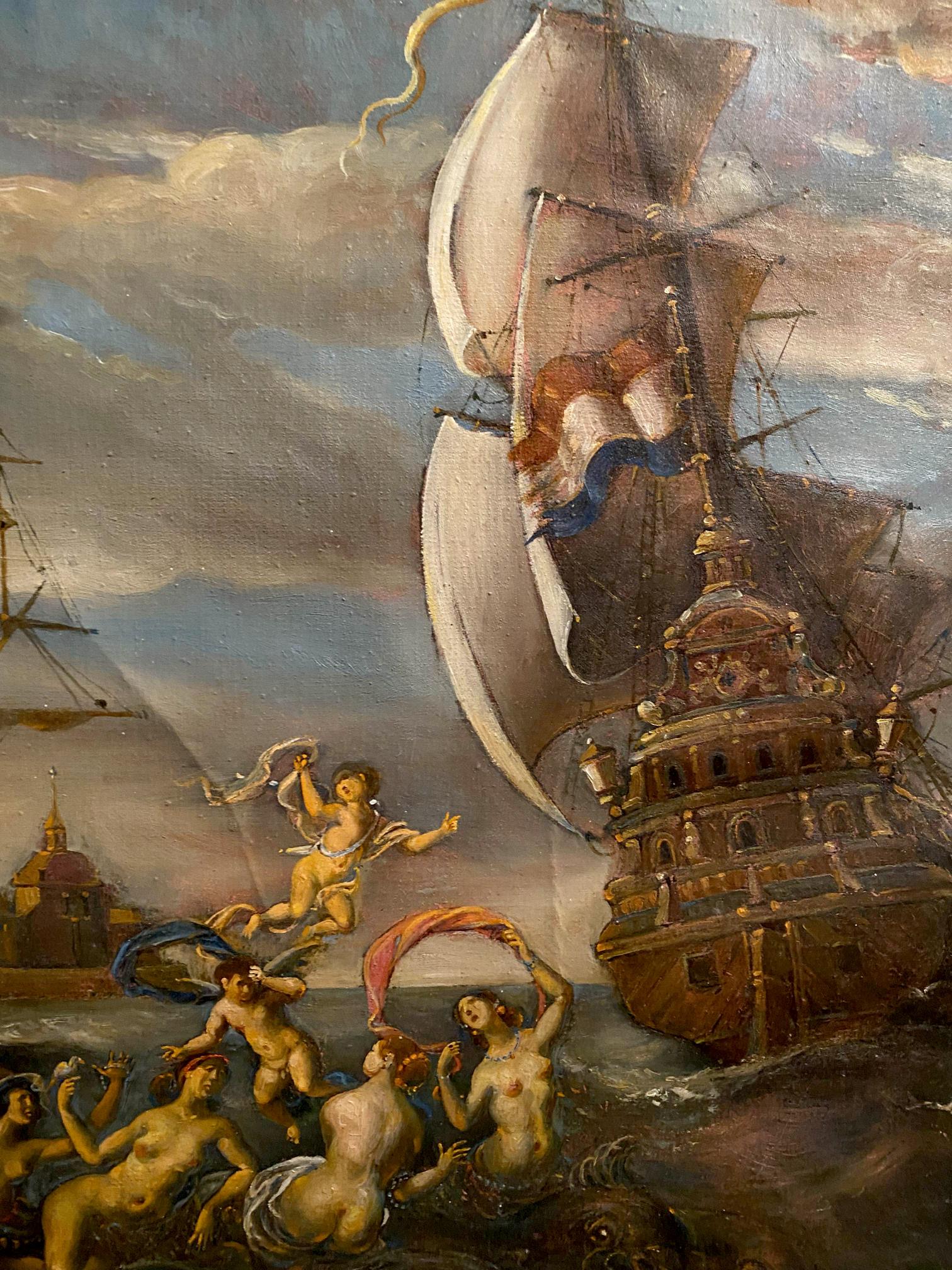 Oil painting by Litvinov Oleg Arkad’yevich: grand multi-masted sailing ship