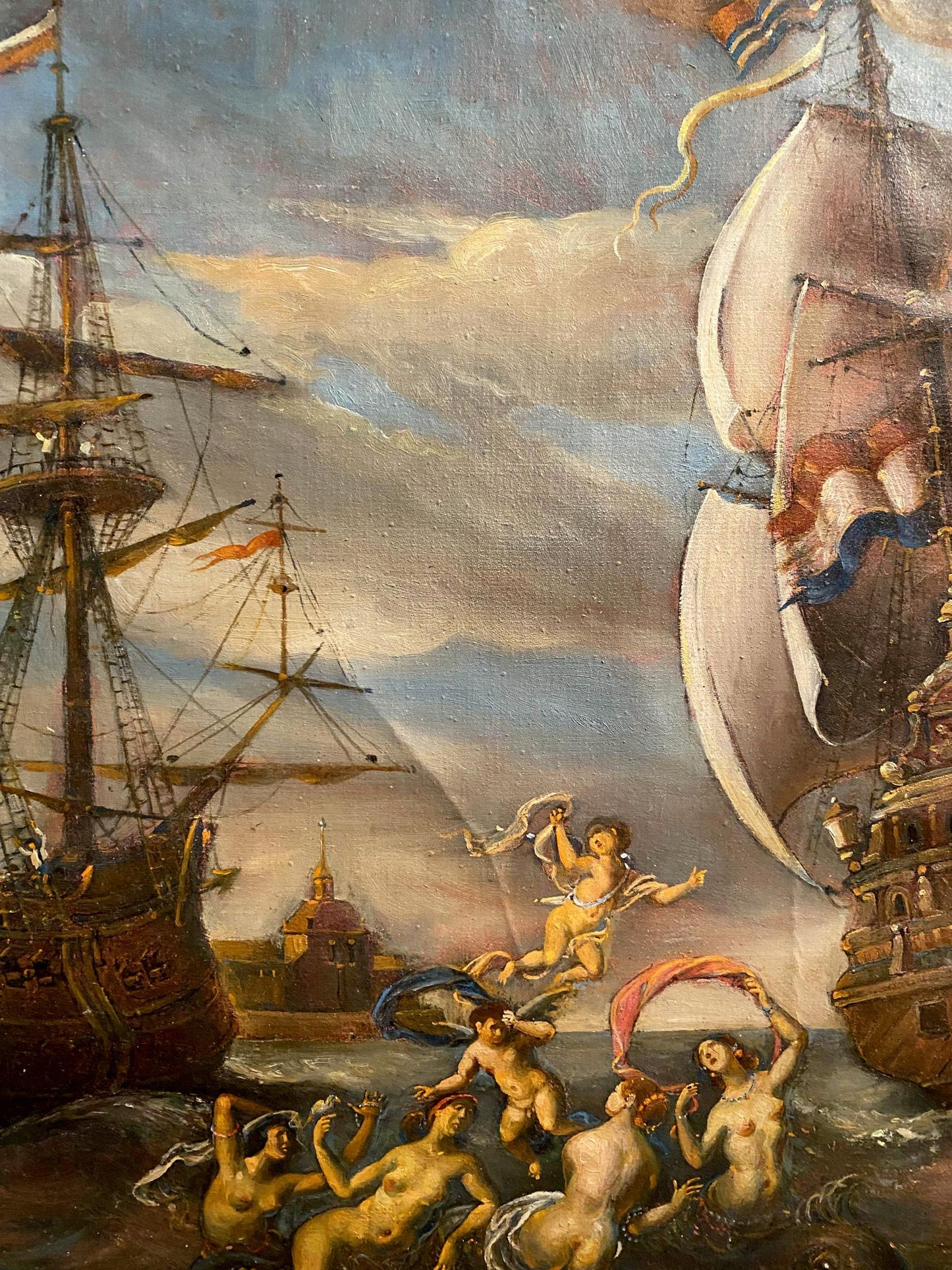 Oil painting Sirens by Litvinov Oleg Arkad’yevich with ships and sirens