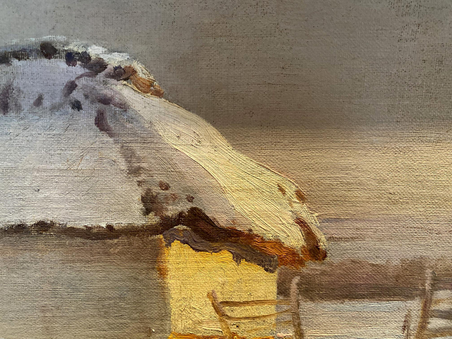Oil painting By the Evening by Eugeniusz Wrzeszcz: speckled mushroom