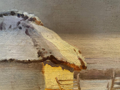 Oil painting By the Evening by Eugeniusz Wrzeszcz: speckled mushroom