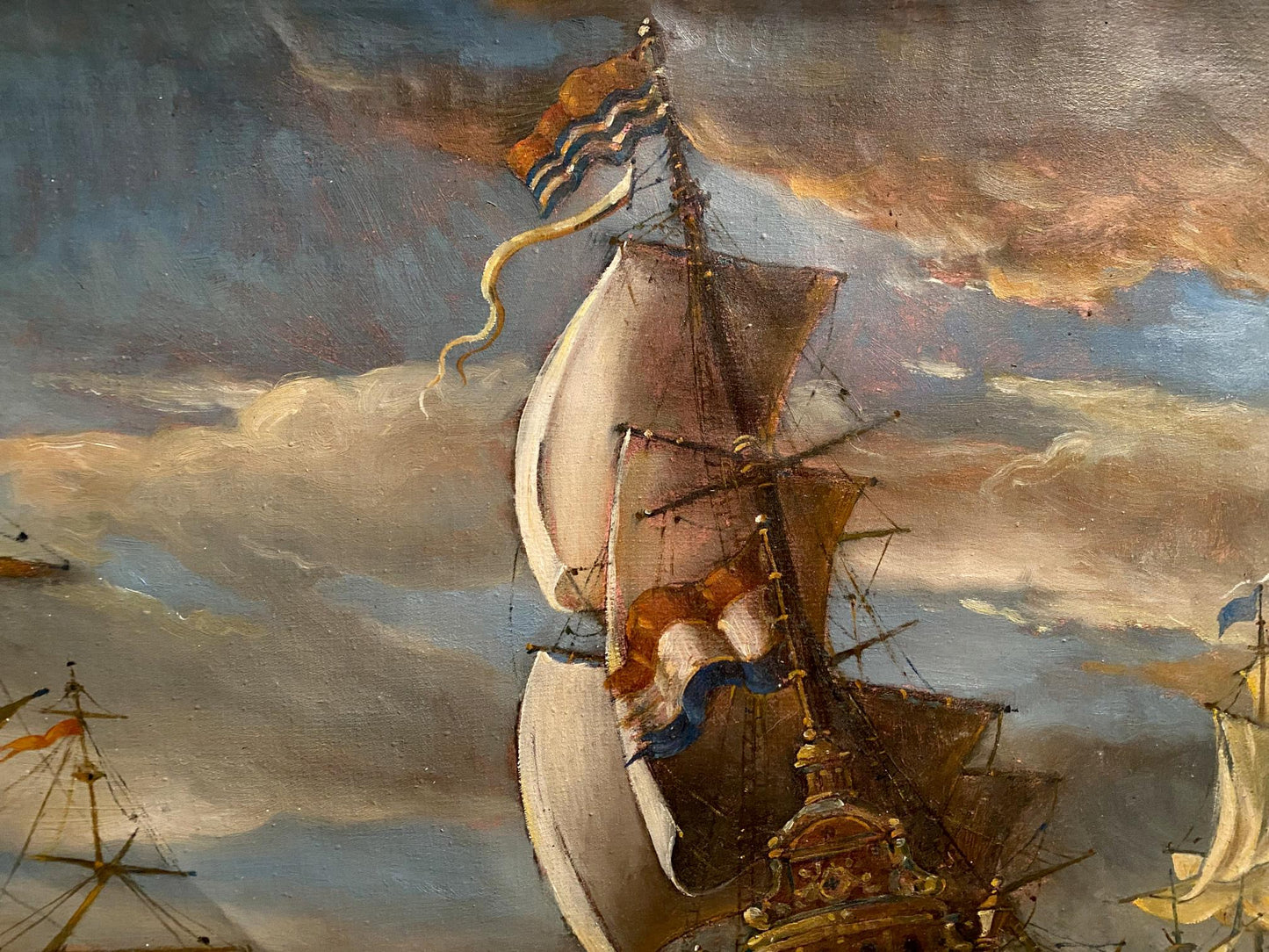 Oil painting of grand multi-masted ship by Litvinov Oleg Arkadyevich