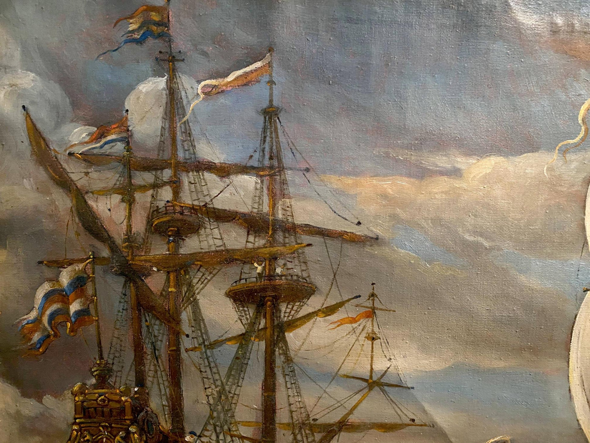 Oil painting Sirens by Litvinov Oleg Arkad’yevich tall ship with masts