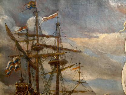 Oil painting Sirens by Litvinov Oleg Arkad’yevich tall ship with masts