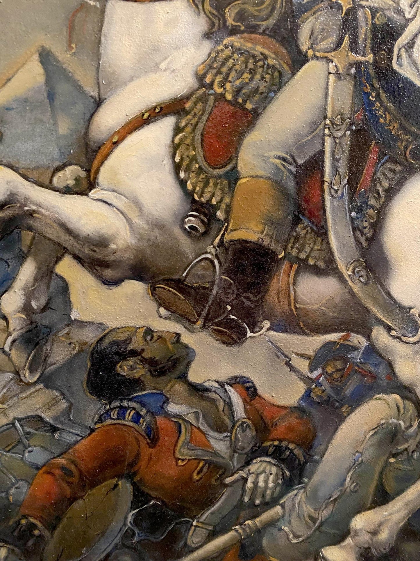Oil painting of Napoleon 1799 by Litvinov Oleg Arkad’yevich, mounted soldier with sword