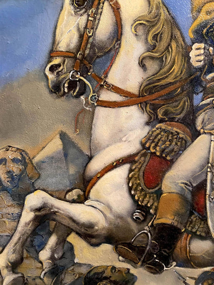 Oil painting of white horse with golden mane by Litvinov Oleg Arkad’yevich