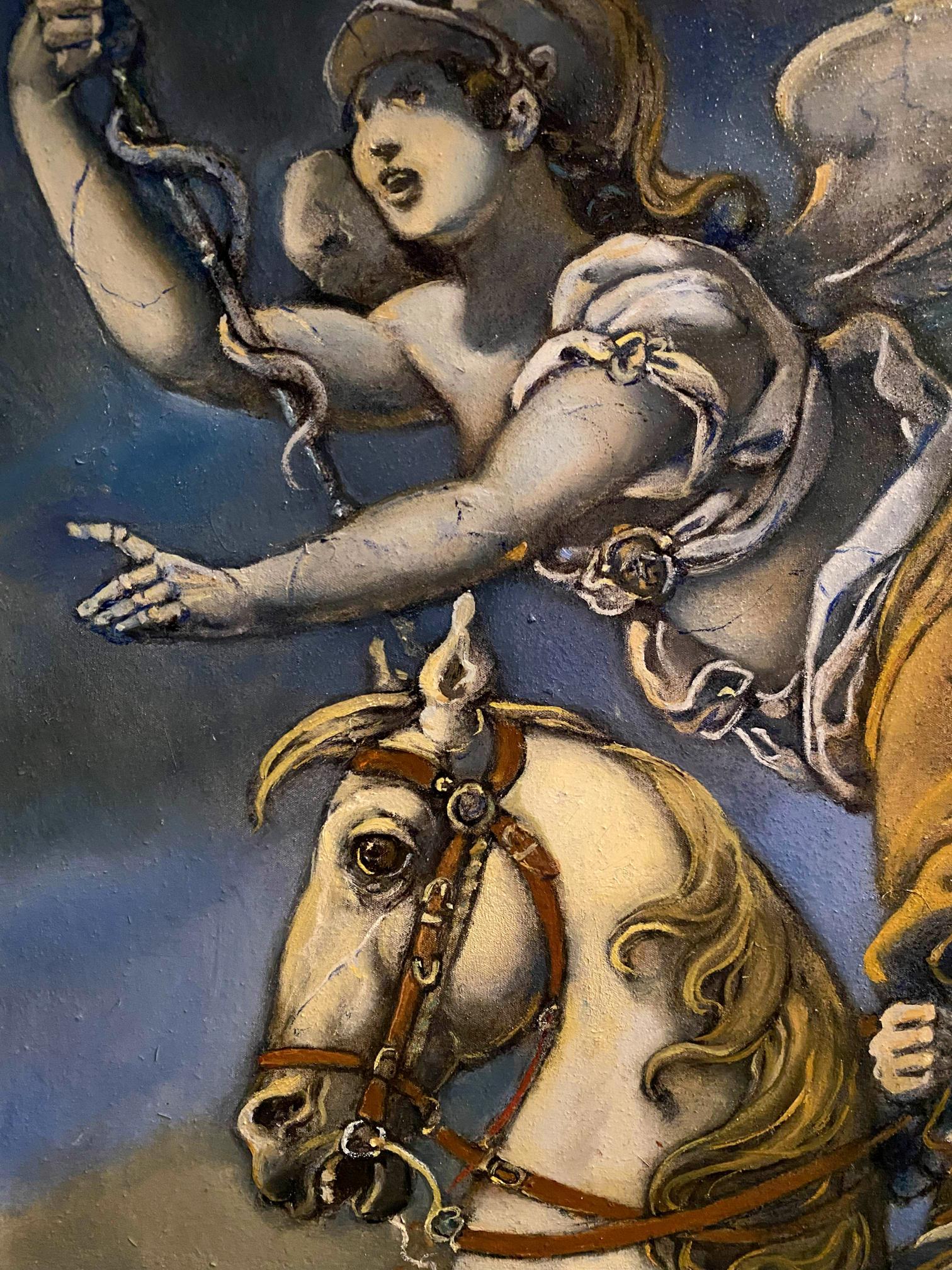 Oil painting of Napoleon on winged horse by Litvinov Oleg Arkadyevich