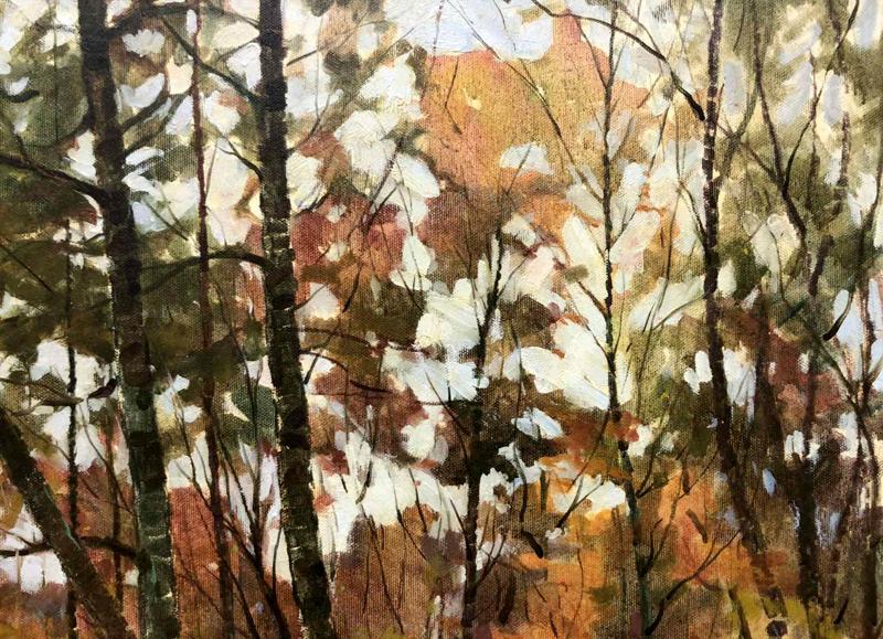Impressionistic oil painting Autumn in the Park by Maltsev Nikolai Alexandrovich