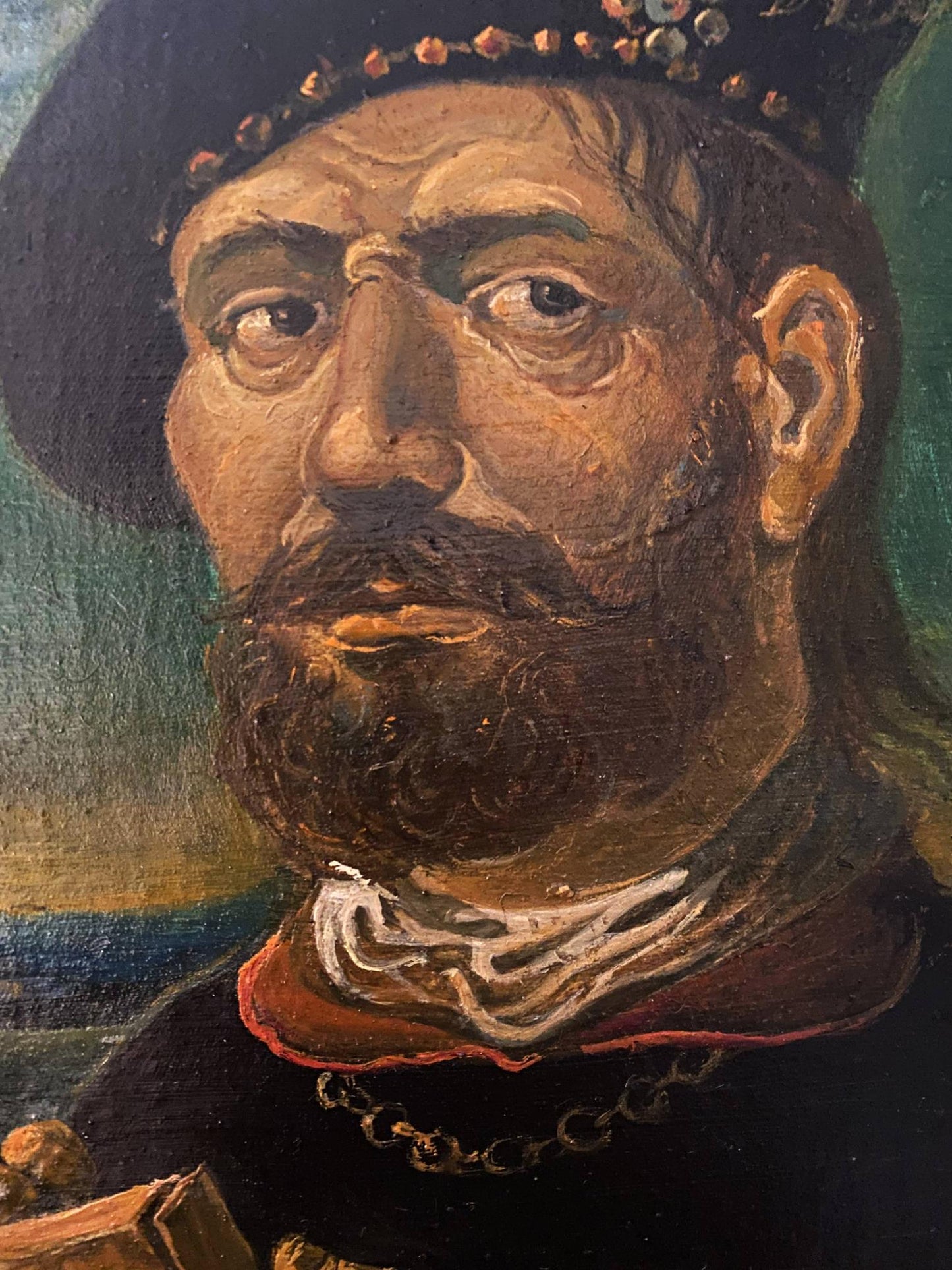 Oil painting by Maestro Litvinov Oleg Arkad’yevich: bearded man in jeweled hat