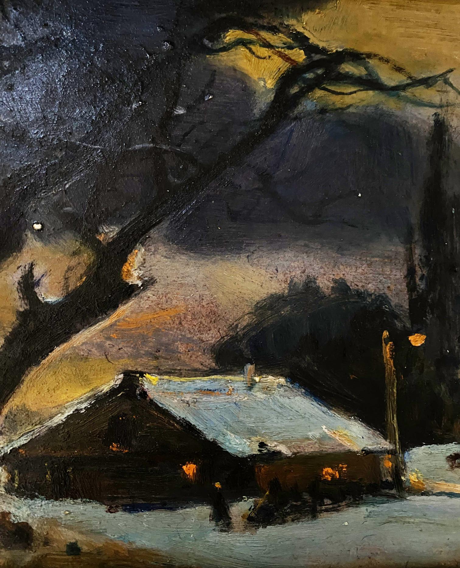 Oil painting Winter evening by Litvinov Oleg Arkad’yevich