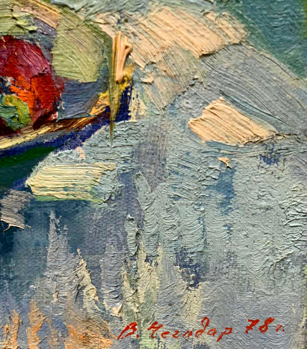 Impasto oil painting Still life with strawberries by Chehodar Vasyl