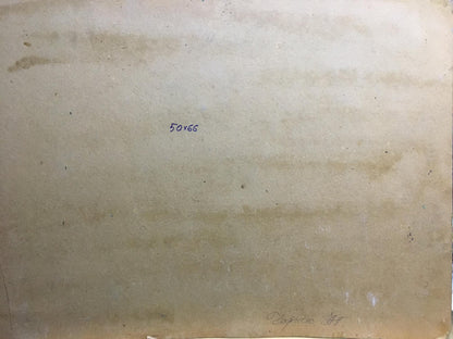 Back of Oil painting summer landscape A. Cherkas on aged beige paper