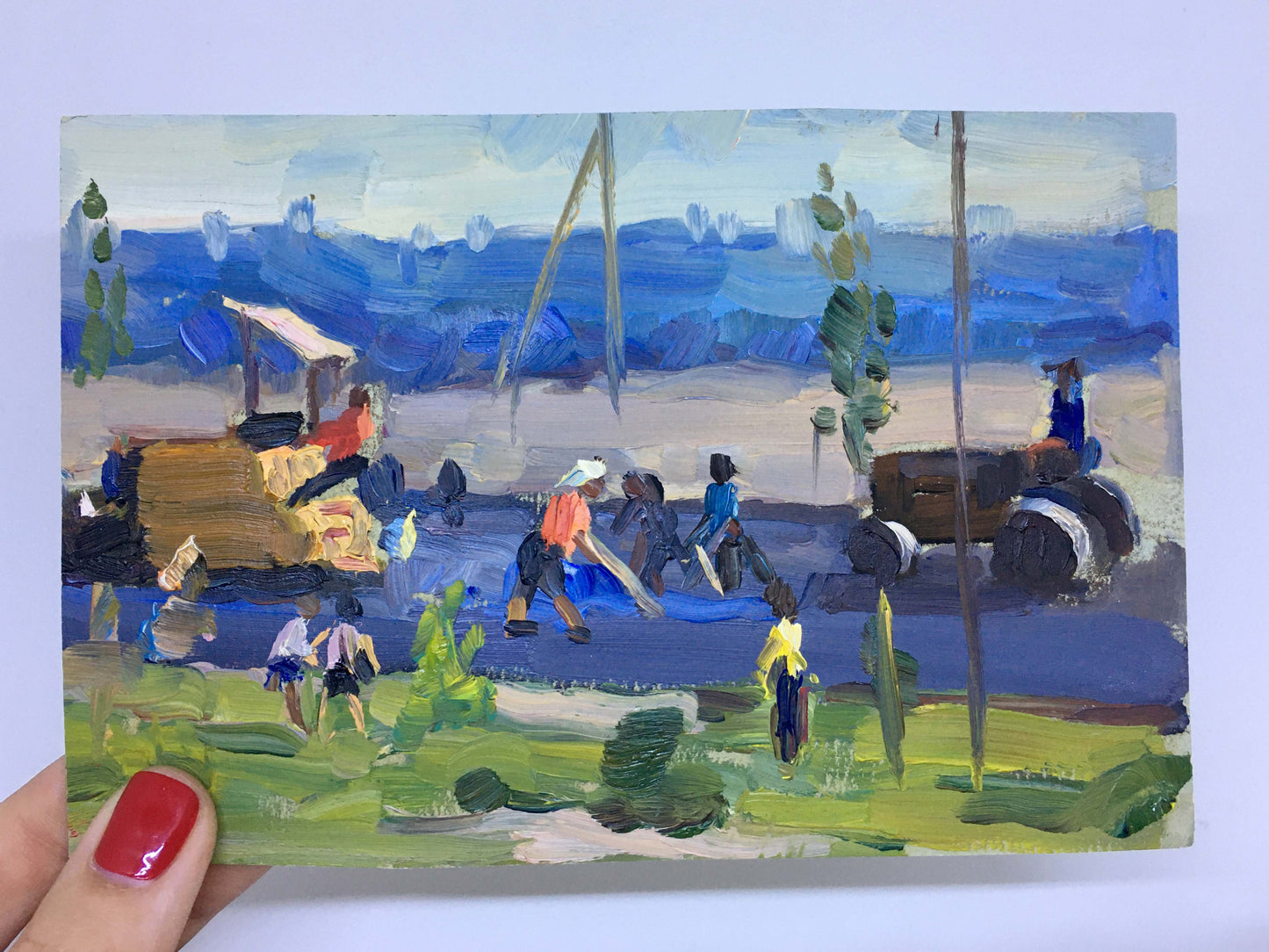 Vibrant impressionist oil painting Roads are made by Popov I. A. rural scene