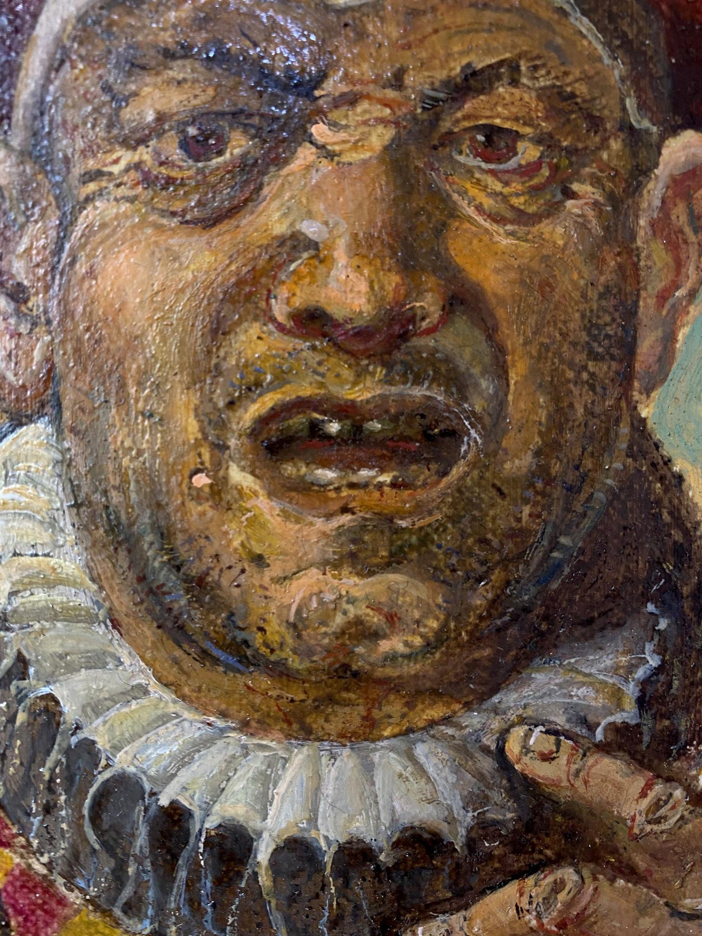 Oil painting Jester by Oleg Litvinov textured impasto portrait