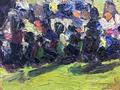 Vibrant impressionist oil painting Meeting after the war by Popov I. A