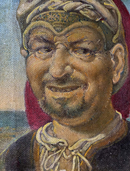 Oil painting portrait of smiling man by Litvinov Oleg Arkad’yevich