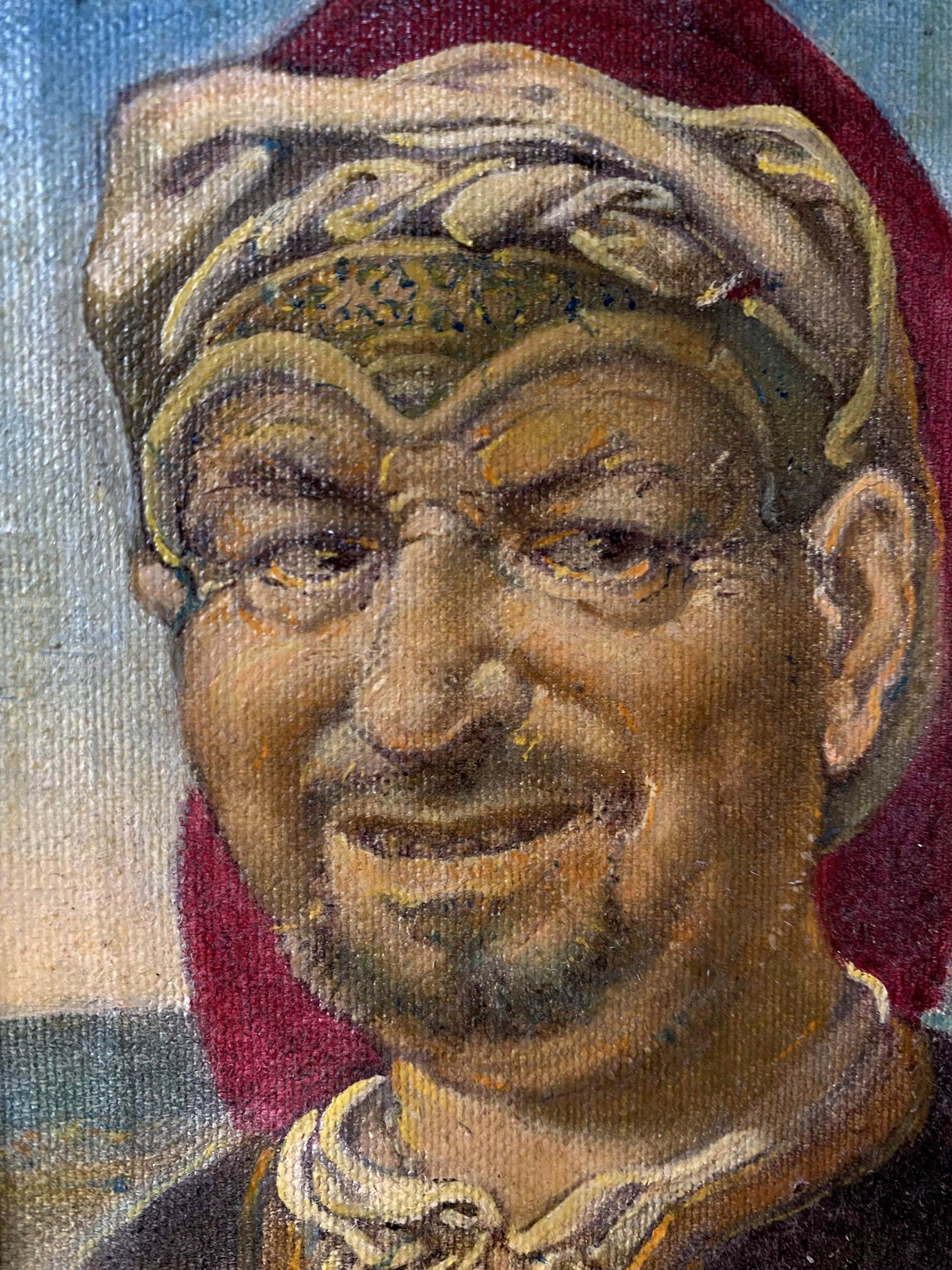 Oil painting portrait of man in ornate turban by Litvinov Oleg Arkadyevich