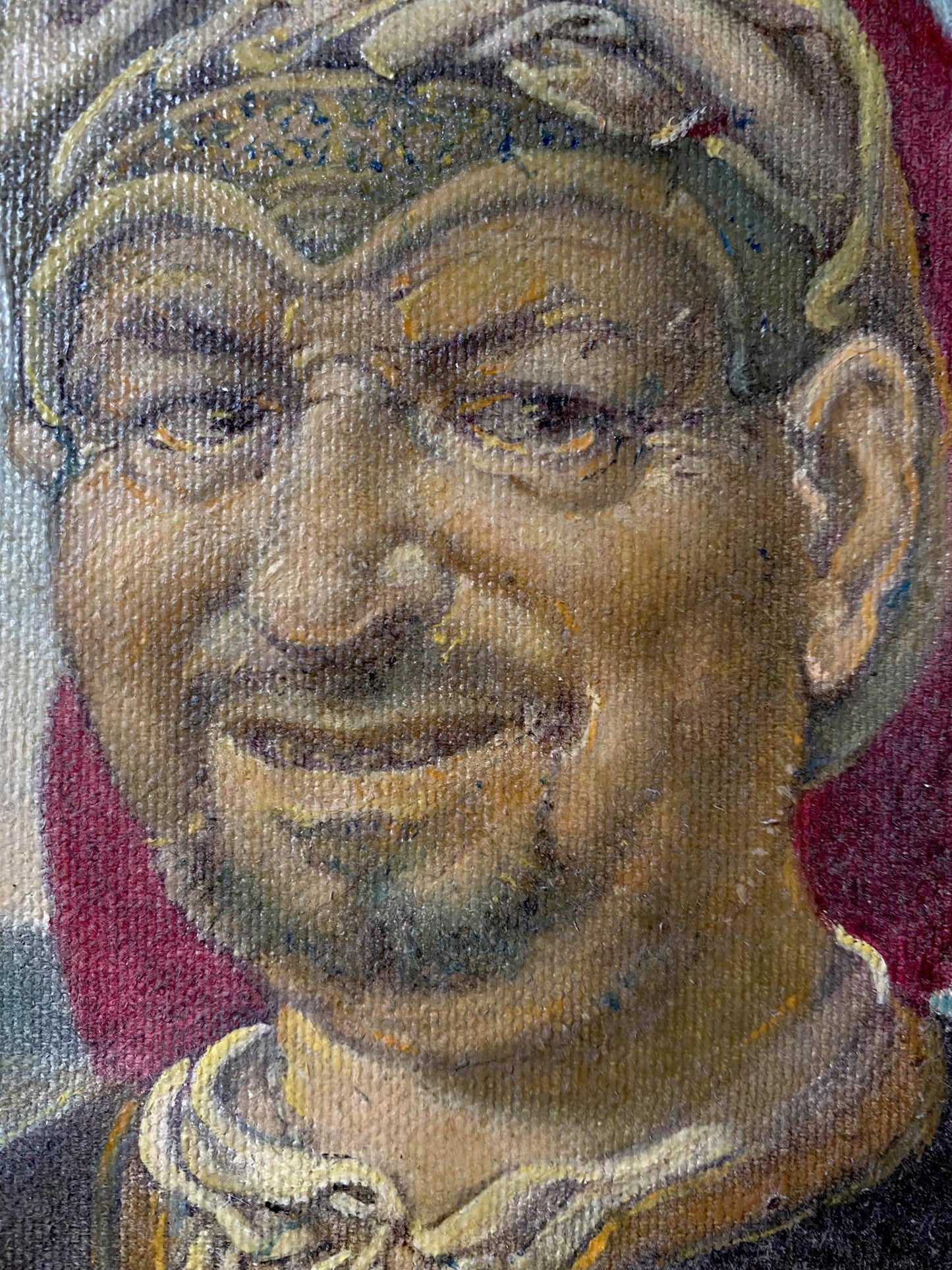 Oil painting portrait of smiling bearded man Litvinov Oleg Arkad’yevich