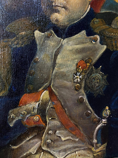 Oil painting portrait of Napoleon by Litvinov Oleg Arkad’yevich, gray vest with medals