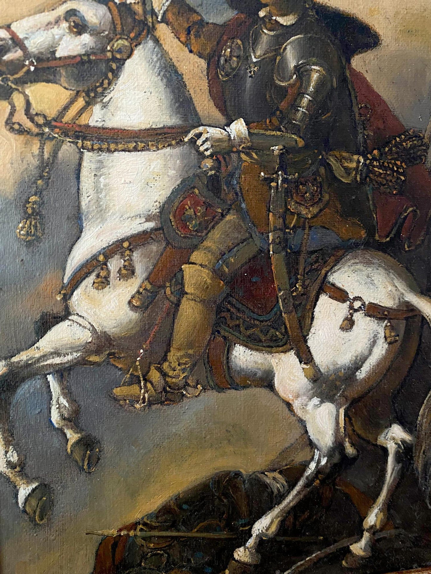 Oil painting by Pototsky Litvinov Oleg Arkadyevich: knight on white horse