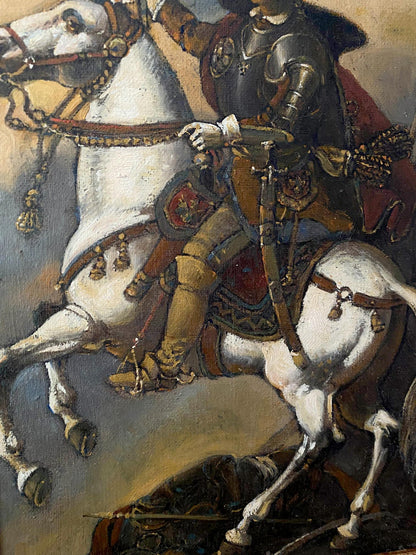 Oil painting by Pototsky Litvinov Oleg Arkadyevich: knight on white horse