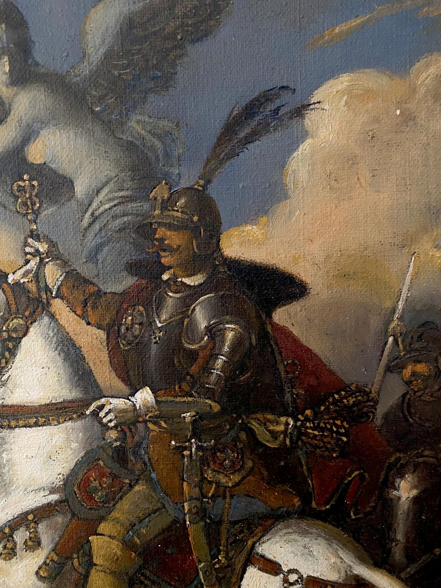 Oil painting by Pototsky Litvinov Oleg Arkad’yevich: knight on white horse