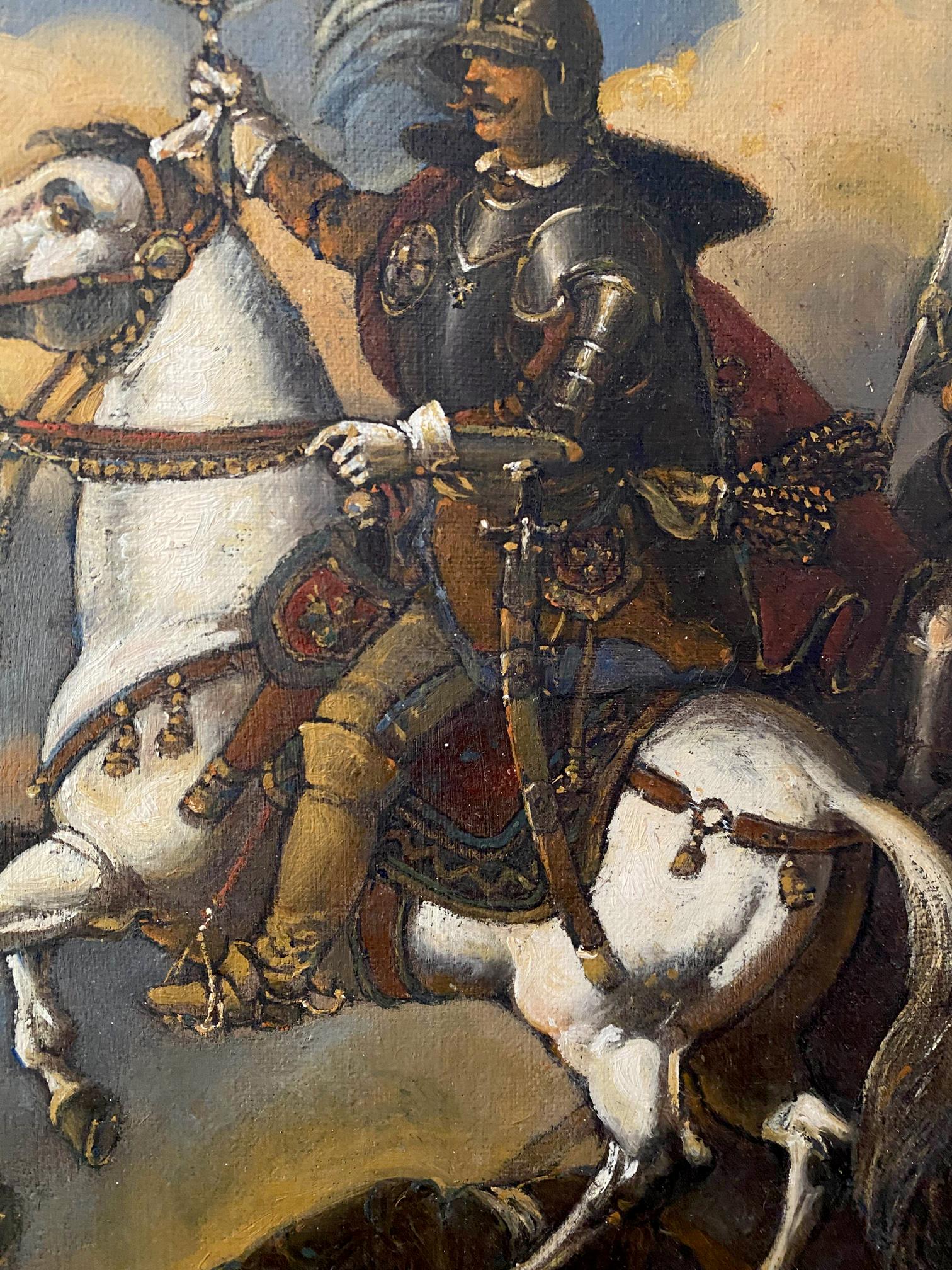 Oil painting by Pototsky Litvinov Oleg Arkad’yevich: knight on white horse