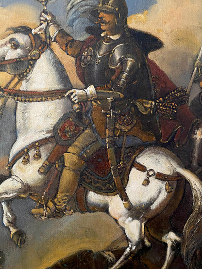 Oil painting by Pototsky Litvinov Oleg Arkad’yevich: knight on white horse