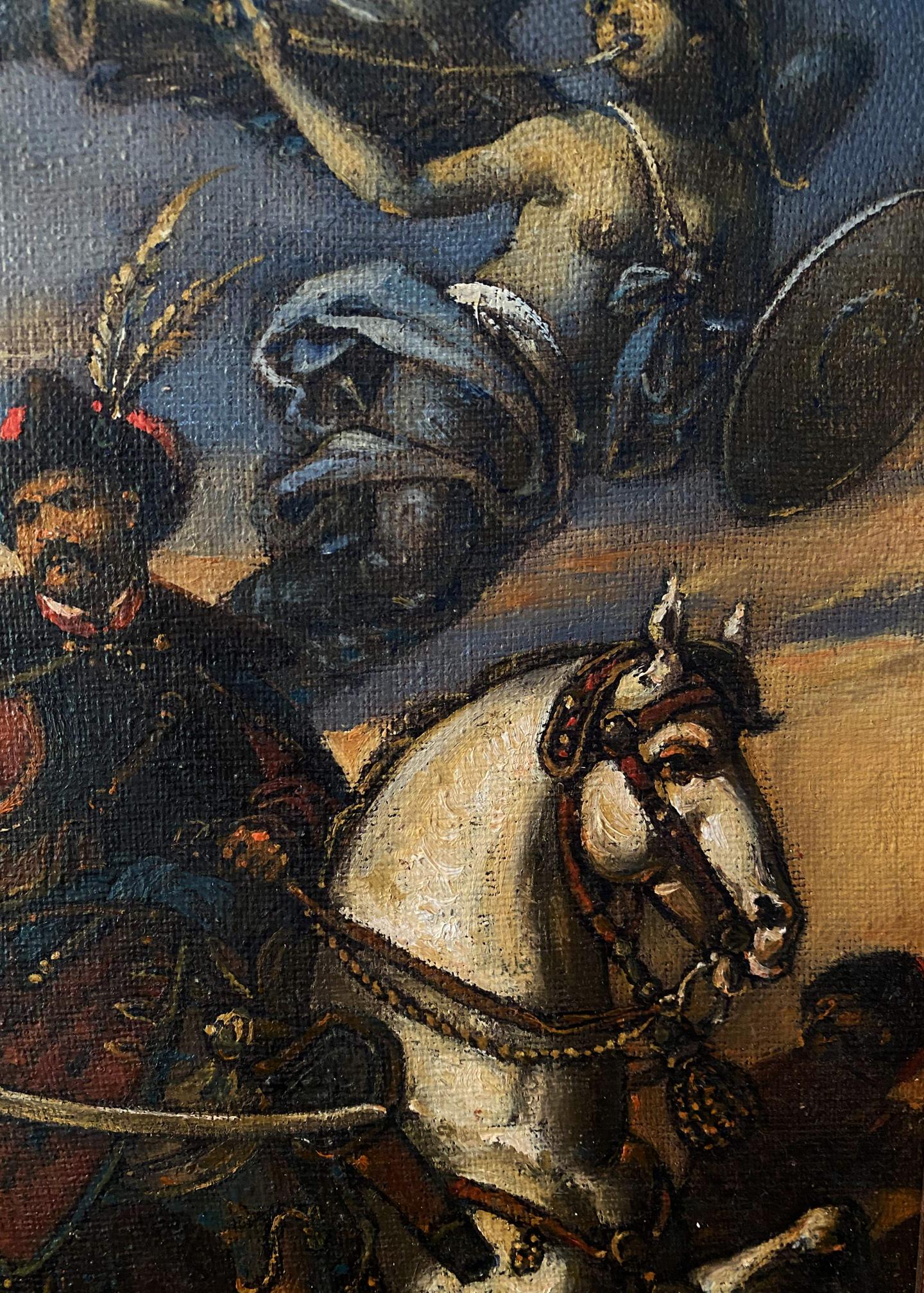 Oil painting of Ivan Bohun by Oleg Arkadyevich Litvinov: white horse in motion