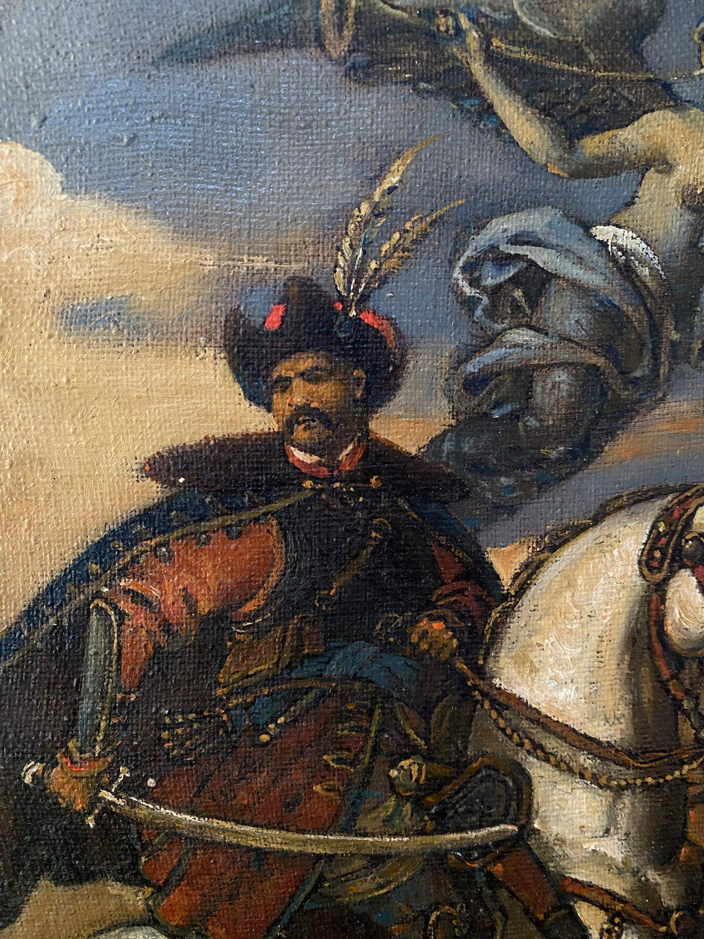 Oil painting of Ivan Bohun by Oleg Arkad’yevich Litvinov in ornate military attire
