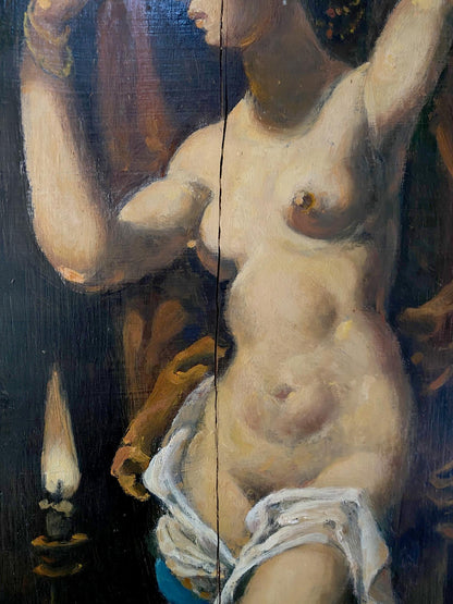 Classical oil painting of nude woman in the night by Litvinov Oleg Arkad’yevich