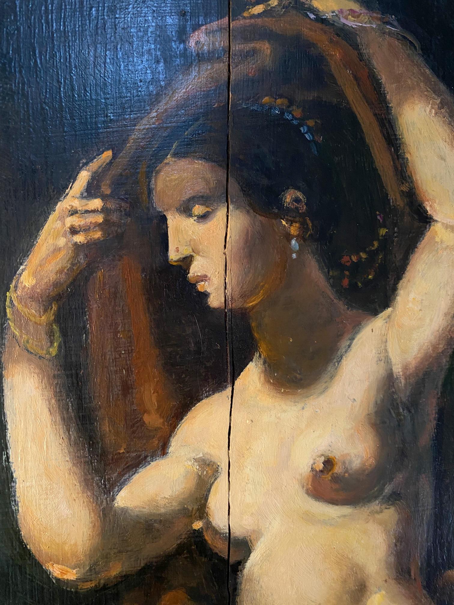 Oil painting by Litvinov Oleg Arkad’yevich: nude woman in gold jewelry