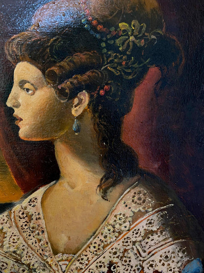 Oil painting portrait of noble girl by Oleg Litvinov