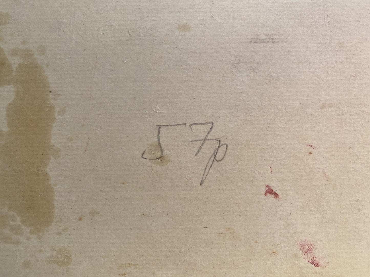 Back of Tatiana Nilovna Yablonskaya Moms eyes oil painting with handwritten 57p