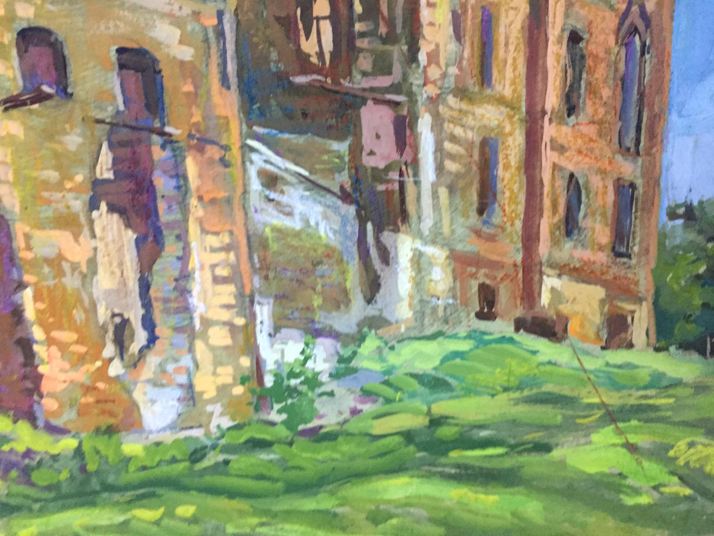 Vibrant impressionist oil painting of Lipki village by Yuri Alexandrovich Karganolov