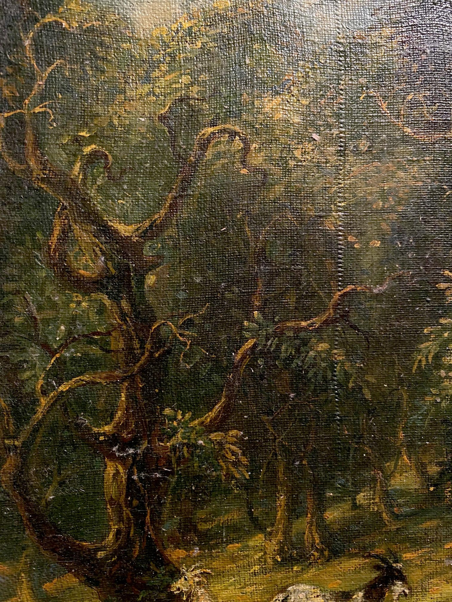 Oil painting Hot day in the forest by Oleg Litvinov textured tree