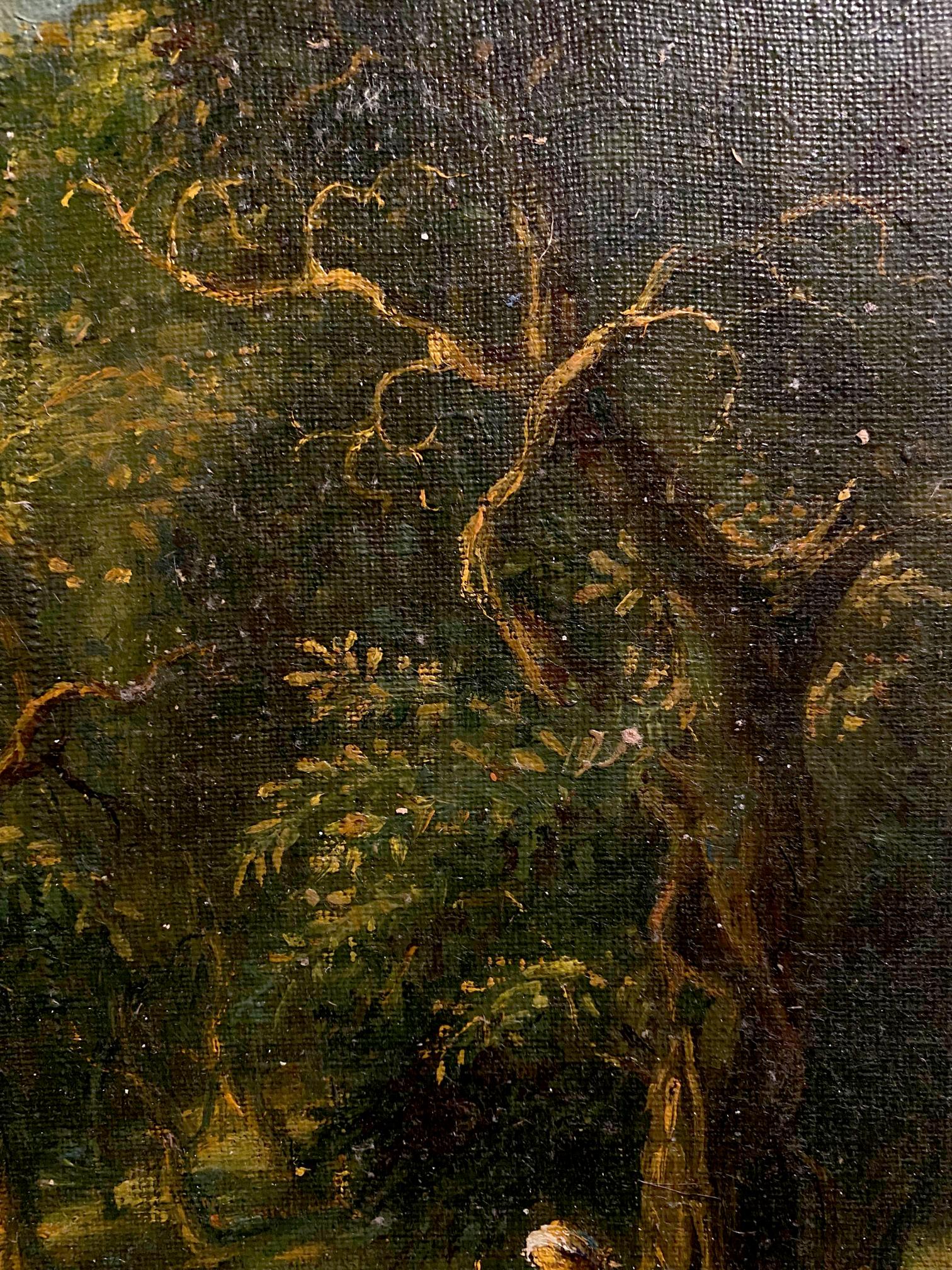 Oil painting Hot day in the forest by Oleg Litvinov, gnarled tree