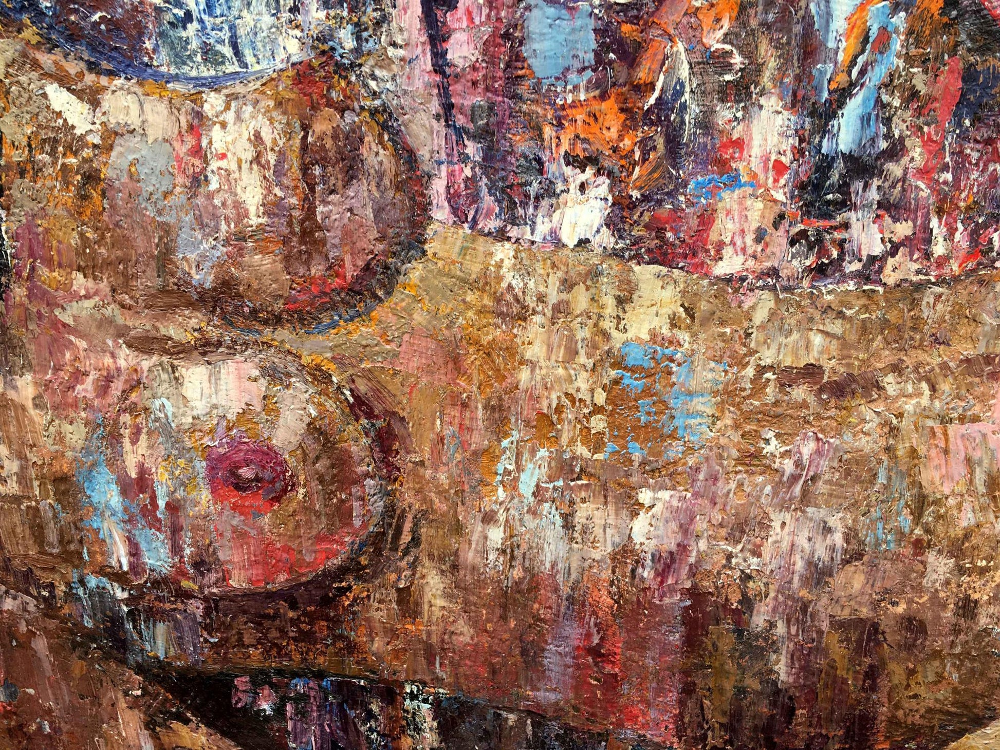 Oil painting of female figure by Kuts Valentin Pavlovich, abstract earthy tones