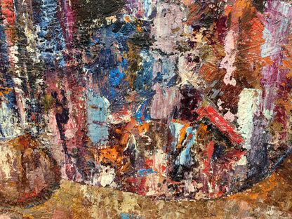 Vibrant impasto oil painting of female figure by Kuts Valentin Pavlovich