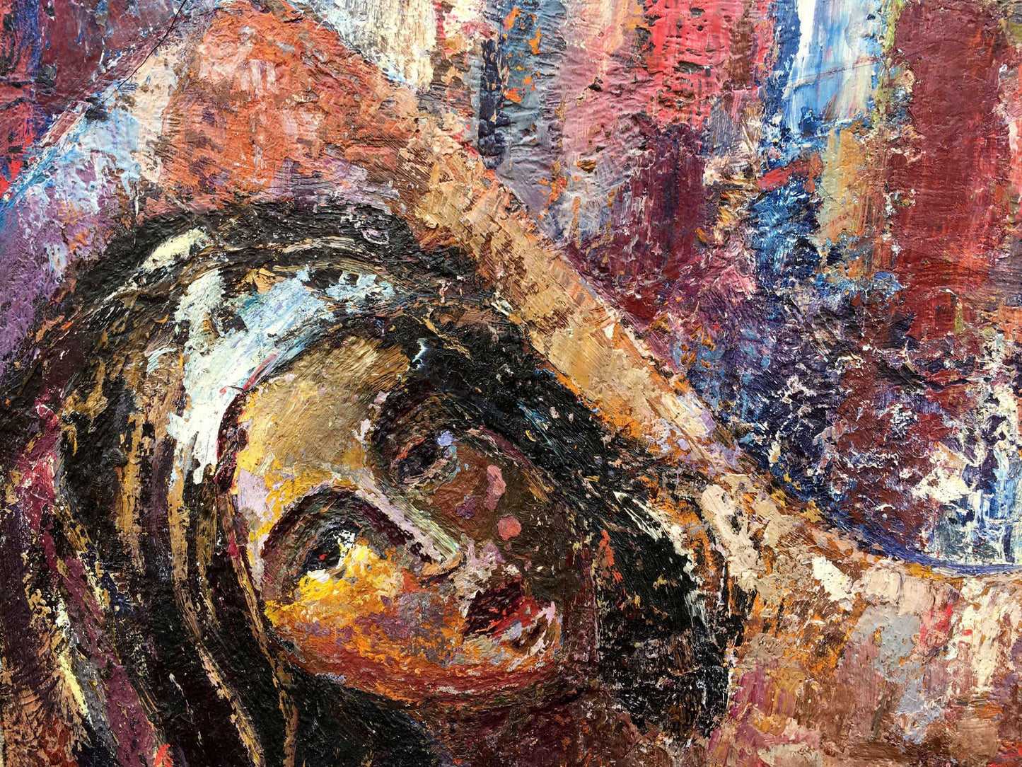 Abstract oil painting of female figure by Kuts Valentin Pavlovich
