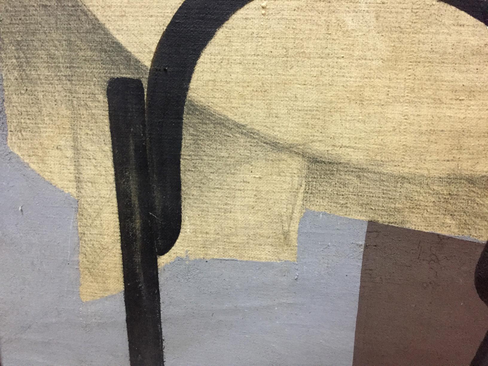 Back of Sweet Cherry oil painting by Alexey Fedorovich Vlasov on beige textured fabric