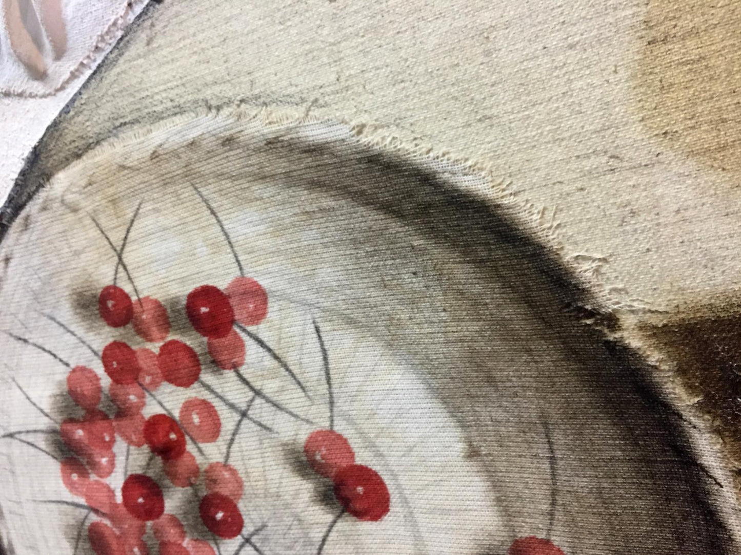 Close-up of Alexey Fedorovich Vlasov oil painting Sweet cherry with red berries