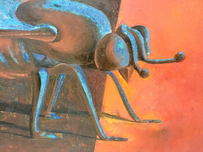 Stylized metallic fly sculpture by Alexey Fedorovich Vlasov oil painting