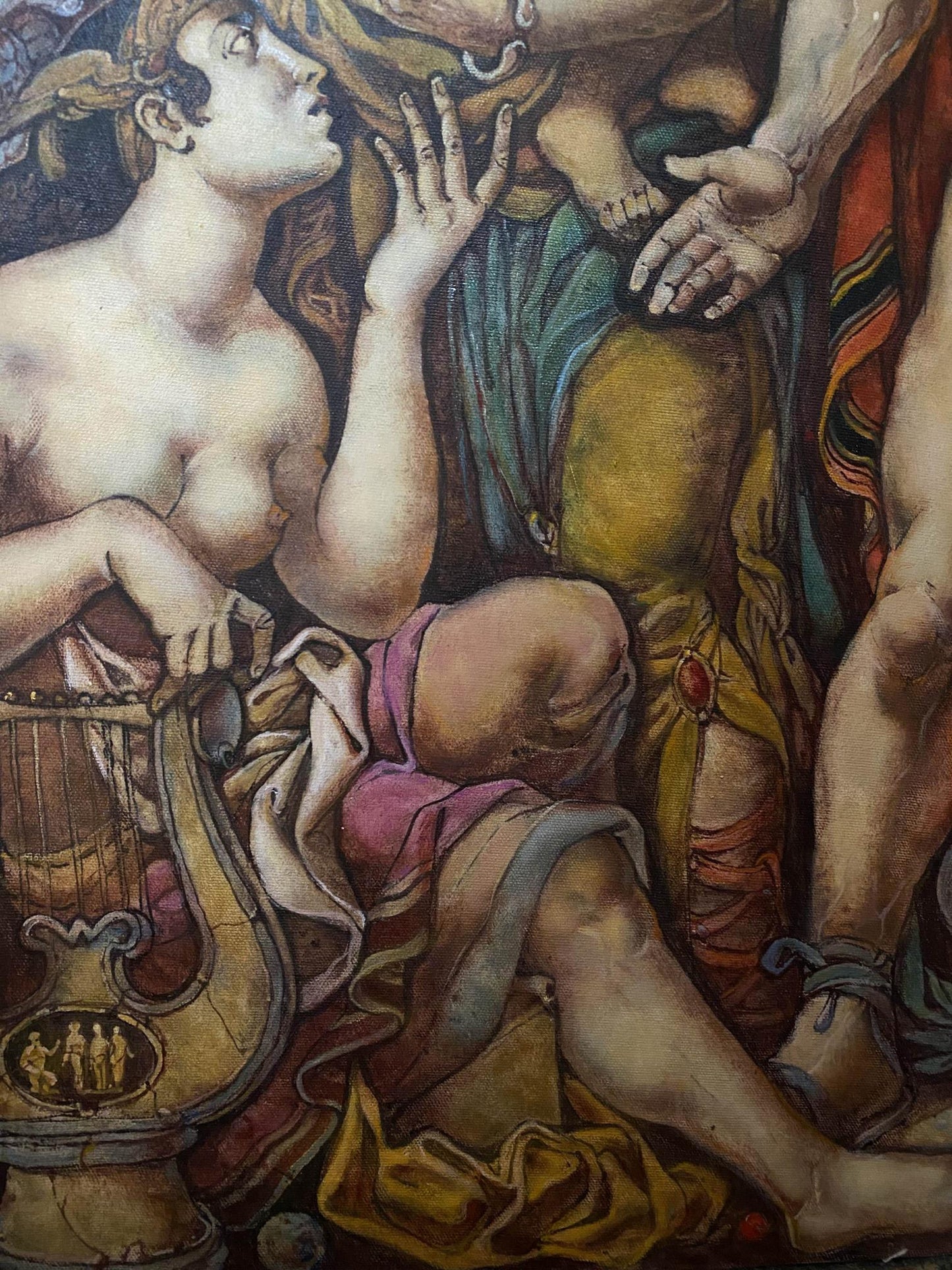 Classical oil painting of nude Troy before leaving for battle by Oleg Litvinov