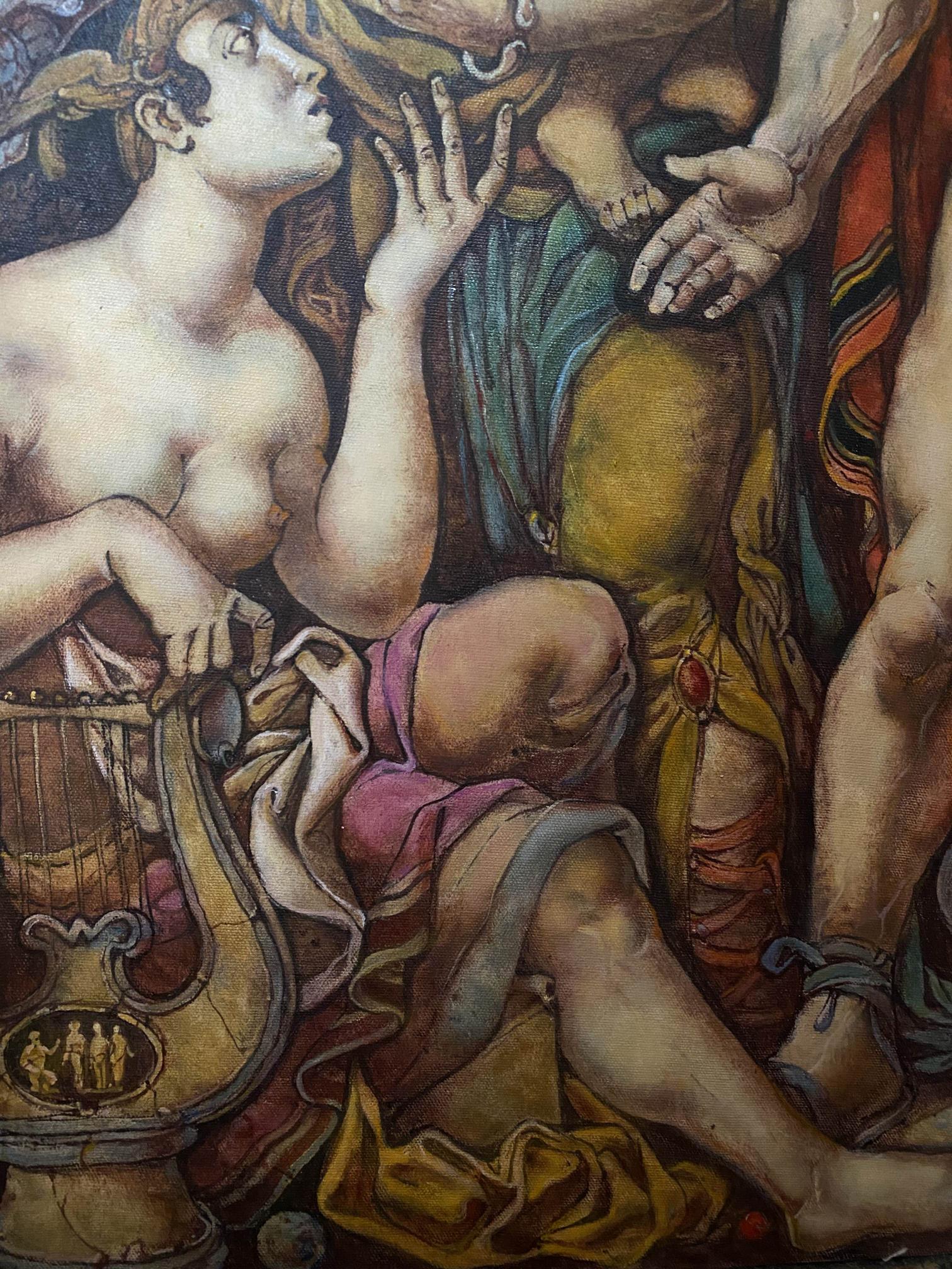 Classical oil painting of nude Troy before leaving for battle by Oleg Litvinov