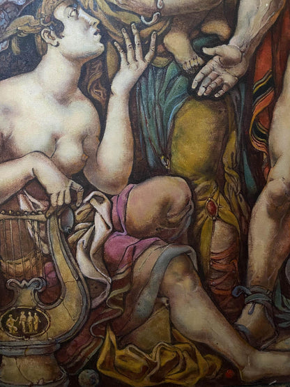 Classical oil painting of nude Troy before leaving for battle by Oleg Litvinov