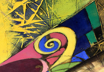 Vibrant oil painting Abstraction by Vasily Didyk with bold geometric shapes