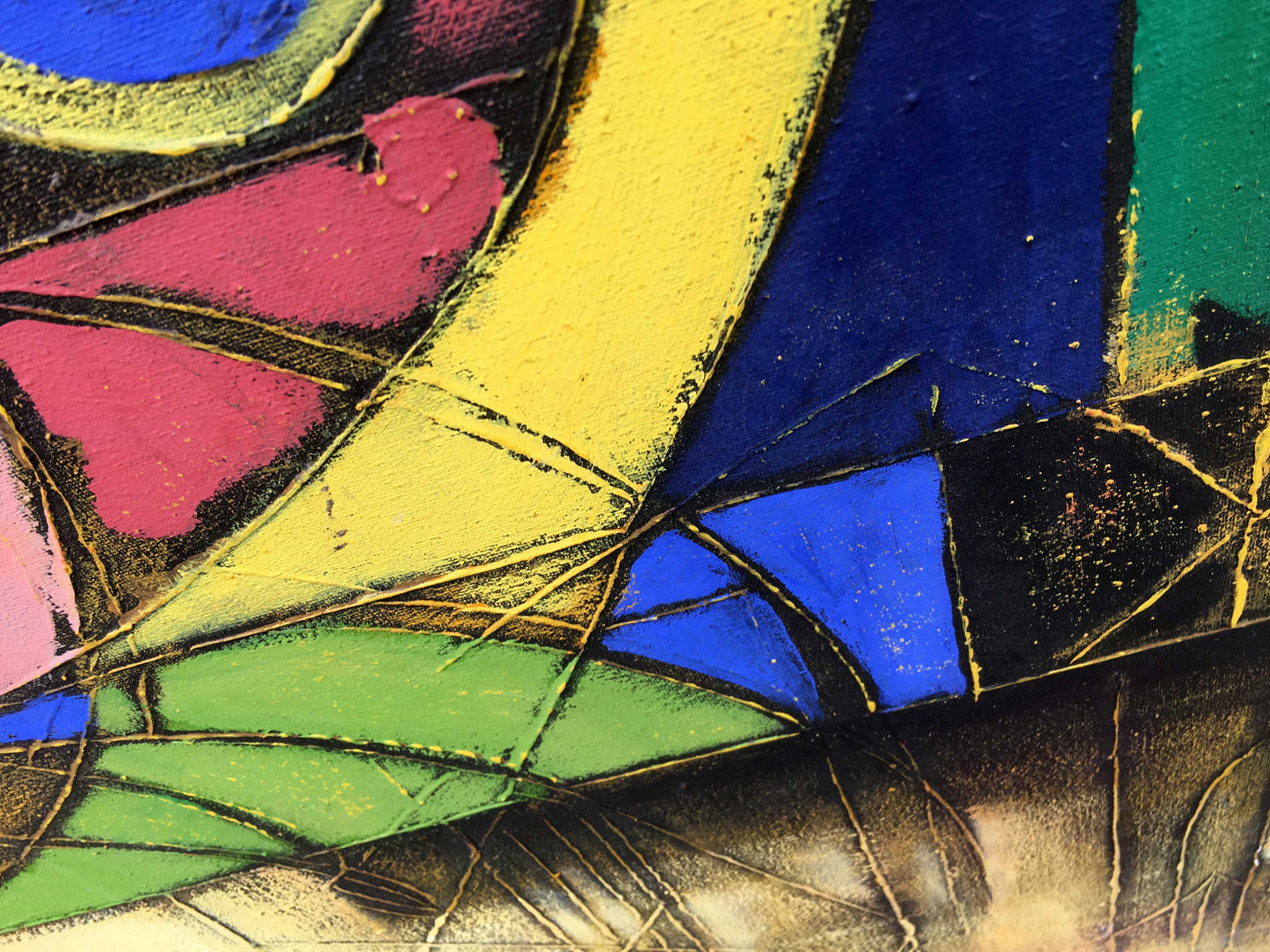 Oil painting Abstraction Vasily Didyk with vibrant geometric shapes