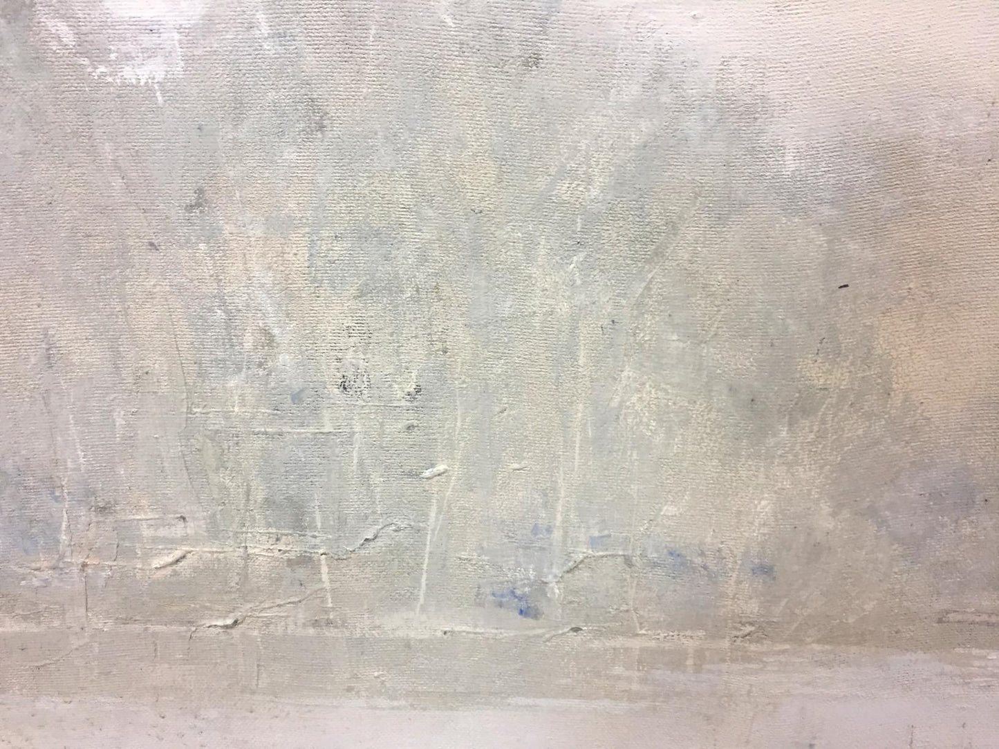 Back of weathered gray canvas oil painting Kiev in spring by Alexey Fedorovich Vlasov
