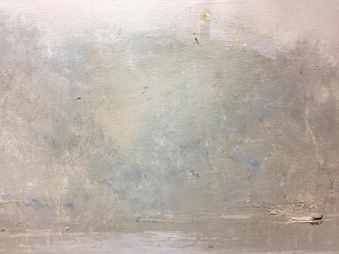 Textured gray canvas back of Oil painting Kiev in the spring by Alexey Fedorovich Vlasov
